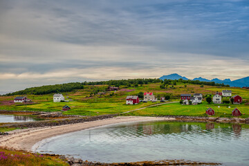 Fototapeta premium landscapes of Myrland Beach, Lofoten Islands, Noruega