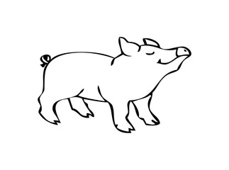 Adorable Cute Pig SVG Clipart – Farm Animal Vector for Cricut & Silhouette | Kawaii Piglet Digital Download