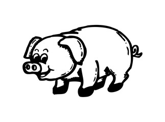 Adorable Cute Pig SVG Clipart – Farm Animal Vector for Cricut & Silhouette | Kawaii Piglet Digital Download