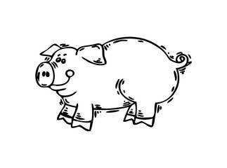 Adorable Cute Pig SVG Clipart – Farm Animal Vector for Cricut & Silhouette | Kawaii Piglet Digital Download