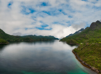 landscapes of Myrland Beach, Lofoten Islands, Noruega