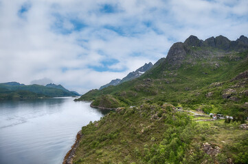 landscapes of Myrland Beach, Lofoten Islands, Noruega