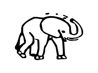 Elephant black outline logo design, minimal elephant icon, vector SVG file, downloadable elephant silhouette, wildlife symbol, modern logo art