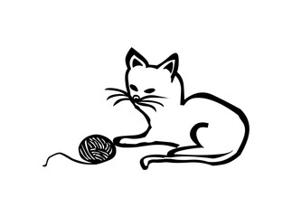 Download Cat Black Outline Logo SVG – Minimalist Feline Icon & Elegant Vector Design for Pet Branding Projects