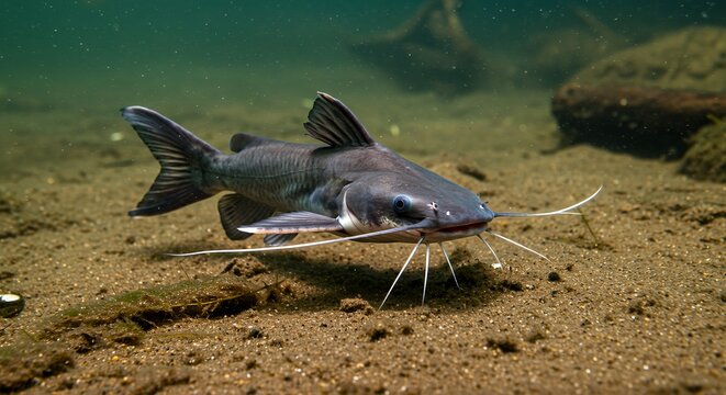 Underwater Catfish Portrait: A Stunning Aquatic Close-Up
