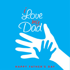 A touching Father's Day design with child and dad handprints and heartfelt text. Perfect for cards, posters, and social media greetings.