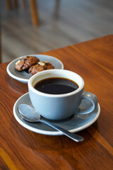 Hot Americano, captured on May 20, 2025. A smooth and bold espresso-based coffee with hot water, offering a clean, rich flavor and deep aroma