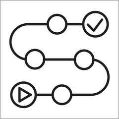 Progress icon. Stages or phases process icon. Icon symbol of strategy, setting, progression. Vector illustration.