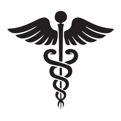Caduceus Medical Symbol Icon – Healthcare and Medicine Vector Emblem