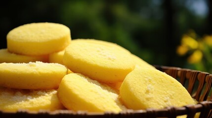 P?o de queijo (cheese bread) in a basket.
