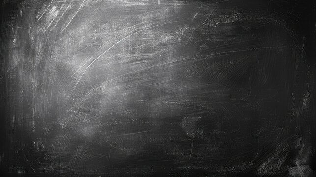 A close up of a dark chalkboard surface with chalk residue and scratch marks creating a textured effect