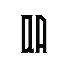 QA monogram logo design letter text name symbol monochrome logotype alphabet character simple logo