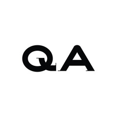 QA monogram logo design letter text name symbol monochrome logotype alphabet character simple logo