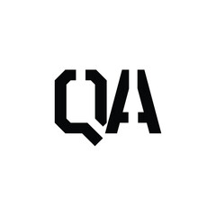 QA monogram logo design letter text name symbol monochrome logotype alphabet character simple logo