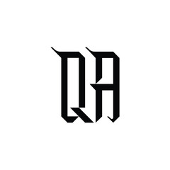 QA monogram logo design letter text name symbol monochrome logotype alphabet character simple logo