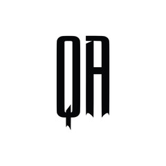 QA monogram logo design letter text name symbol monochrome logotype alphabet character simple logo