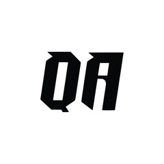 QA monogram logo design letter text name symbol monochrome logotype alphabet character simple logo