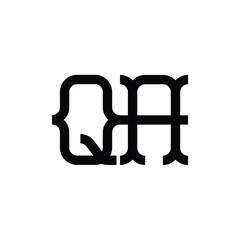 QA monogram logo design letter text name symbol monochrome logotype alphabet character simple logo