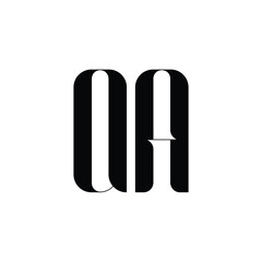 QA monogram logo design letter text name symbol monochrome logotype alphabet character simple logo