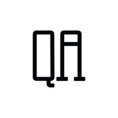 QA monogram logo design letter text name symbol monochrome logotype alphabet character simple logo