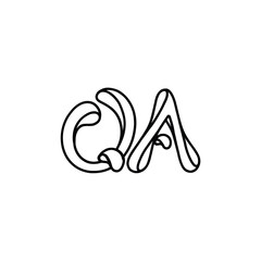 QA monogram logo design letter text name symbol monochrome logotype alphabet character simple logo