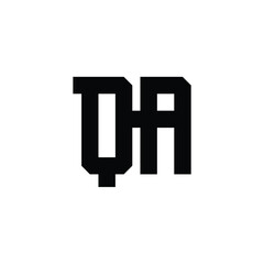 QA monogram logo design letter text name symbol monochrome logotype alphabet character simple logo