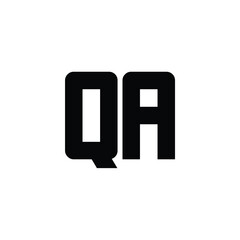 Fototapeta premium QA monogram logo design letter text name symbol monochrome logotype alphabet character simple logo
