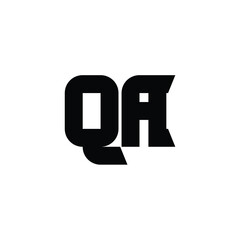 QA monogram logo design letter text name symbol monochrome logotype alphabet character simple logo