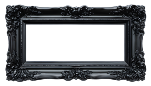 Ornate dark frame art display
