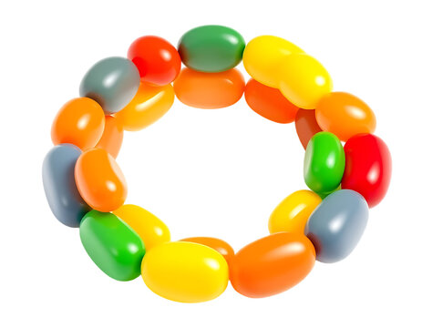 Colorful Jelly Beans Arranged in a Circle - Powered by Adobe