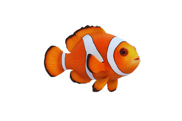 Vibrant orange clownfish isolated transparent background perfect for aquariums and ocean life designs