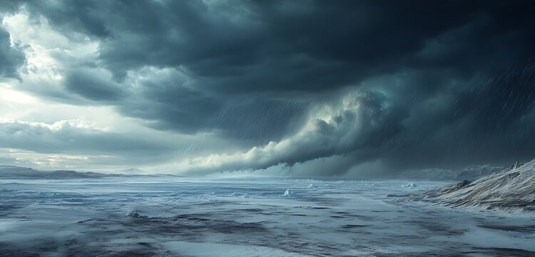 stormy clouds over the sea