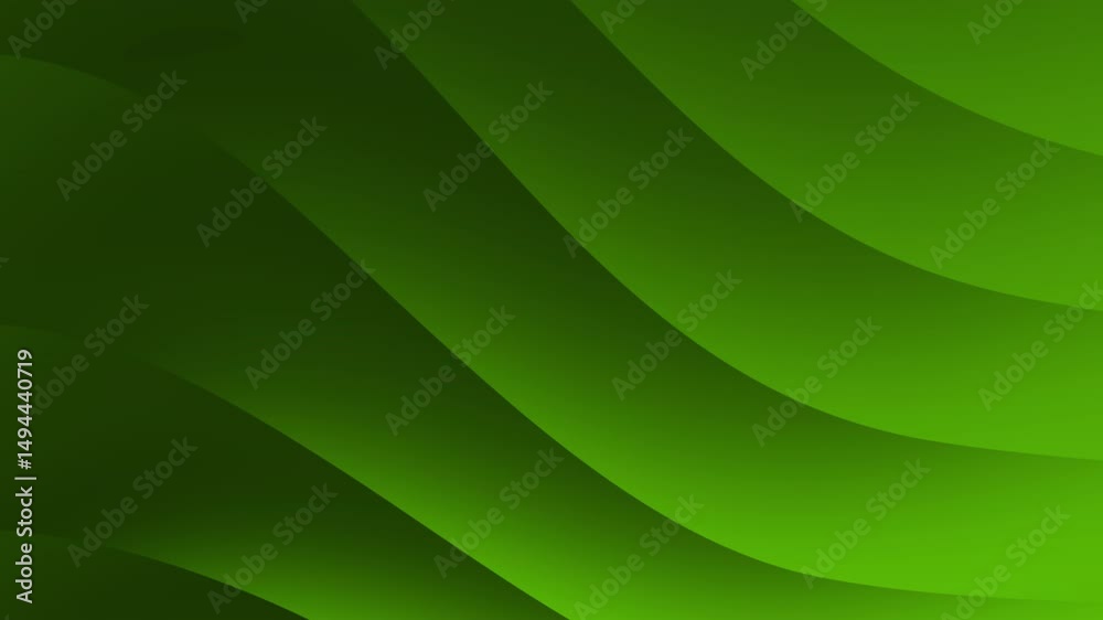 Poster Abstract green background with smooth, flowing gradient waves and soft curved shapes, Abstract texture Gradient motion Background animation.