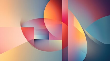 Abstract Geometric Composition: A Symphony of Hues and Shapes
