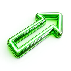 Obraz premium Green Glass Arrow Upward Direction Pointer Symbol
