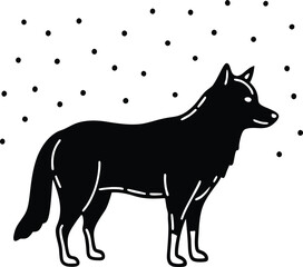 black wolf vector illustration