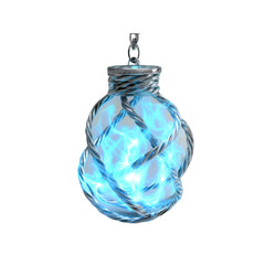 Glowing Orb Pendant Mystical Light in a Glass Cage
