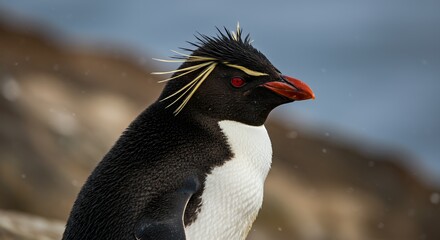 Majestic Macaroni Penguin in Antarctica