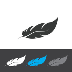 Obraz premium feather logo and vector template