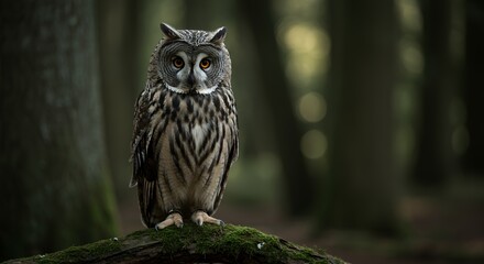 Majestic Long-eared Owl in a Mystical Forest