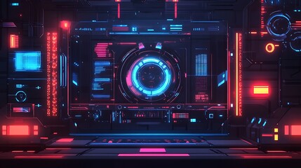 Fototapeta premium Futuristic Tech Control Panel Interface.