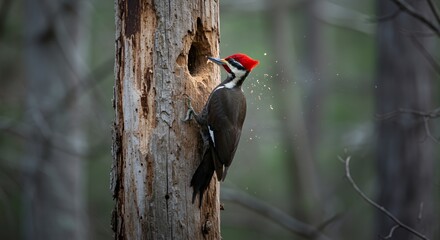 Pileated Woodpecker at its Nest