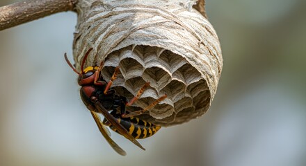 Hornet near its Nest: A Close-Up