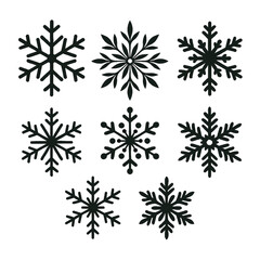 set of vector snowflakes