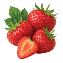 A close up of a strawberry with a small slice missing. Concept of freshness beauty and natural