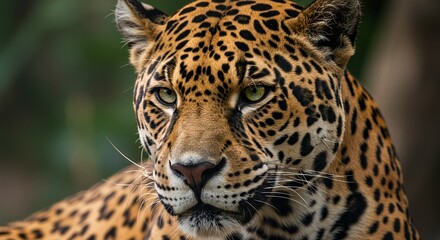 Majestic Jaguar Portrait: A Close-Up of a Wild Cat