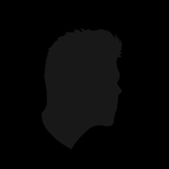 silhouette illustration of a man's head without a background