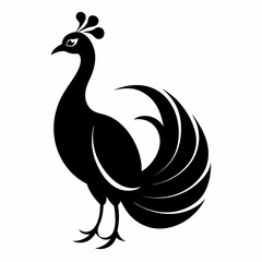 Peacock vector icon on white background.