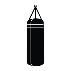 Punching Bag Boxing Gym Equipment Vector Icon