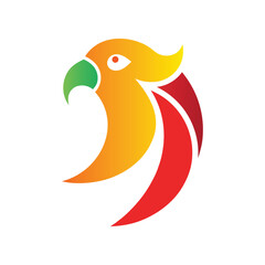 Gradient Parrot Bird Logo in Simple Style